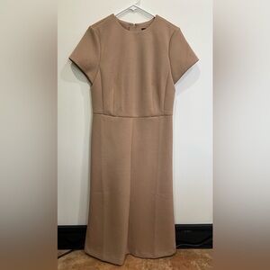 Elegant Tan Short Sleeve Dress
